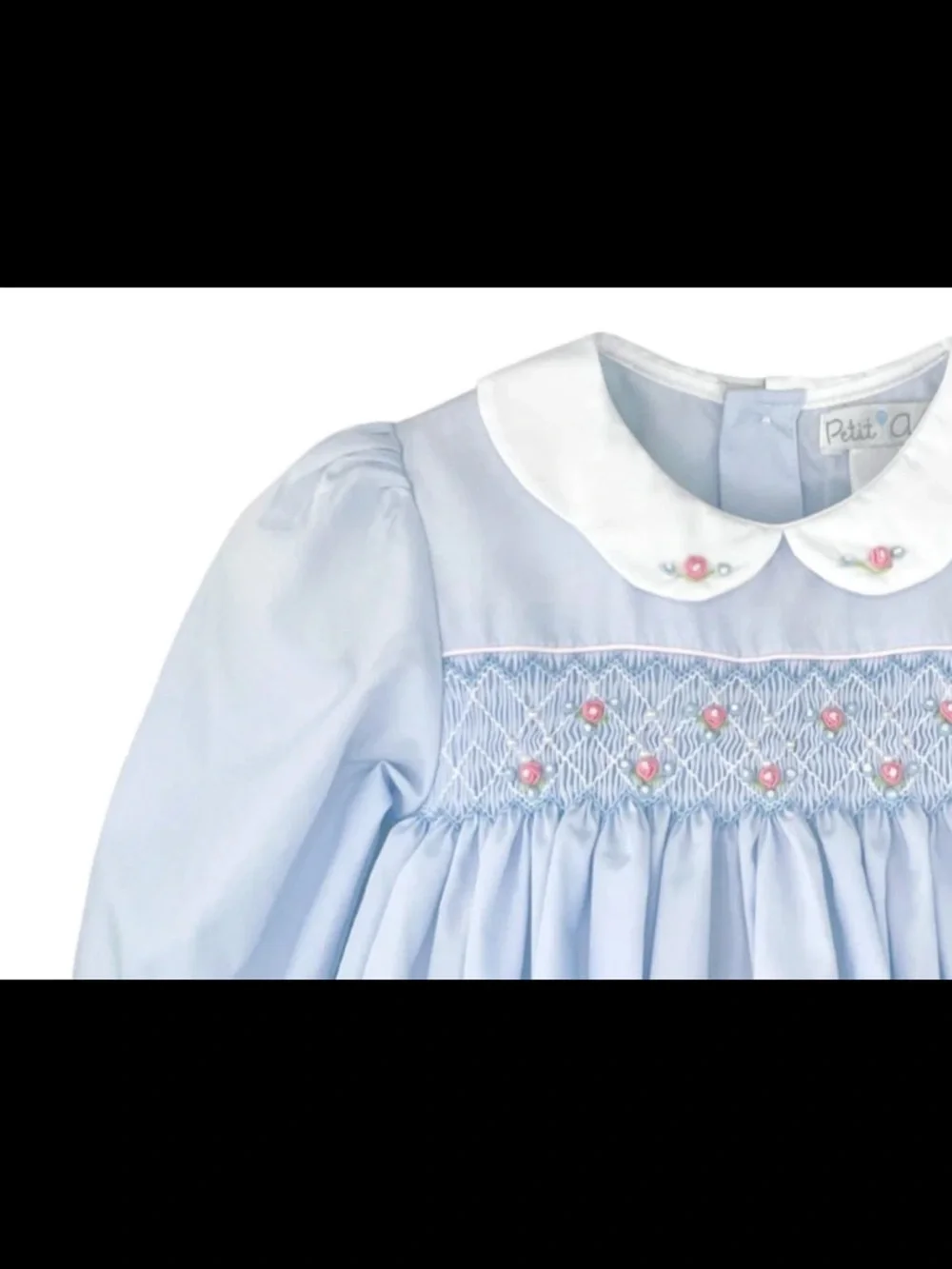 NWT Petit Ami Blue Smocked Bishop Baby 2pc Dress 24 Months 24M Girls Heirloom